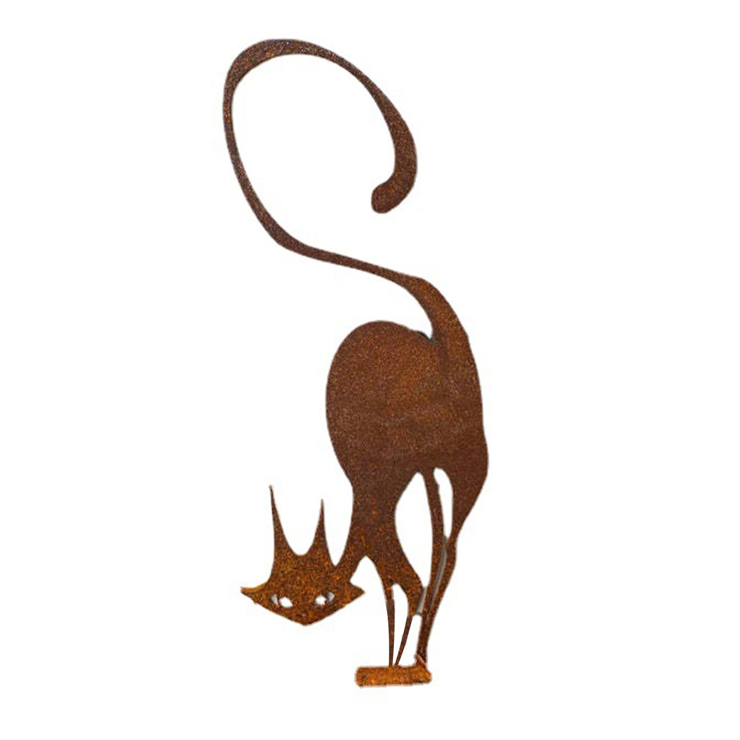 Iron Cat Garden Fence Ornament – Farmhouse Rustic Style, Outdoor Decor