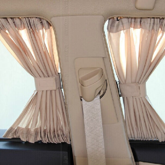 Car Window Sun Shade Curtains – UV Blocking, Opaque, Universal Fit
