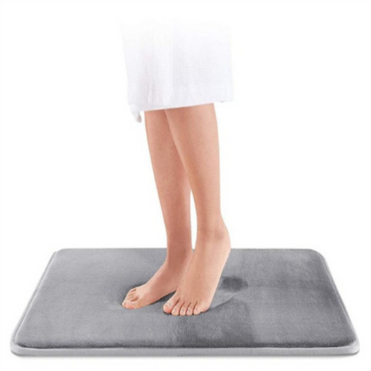 Coral Velvet Embossed Bathroom Mat – Super Absorbent, Non-Slip, Machine Washable