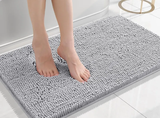 Long Chenille Non-Slip Floor Mat – Absorbent Polyester, Machine Washable