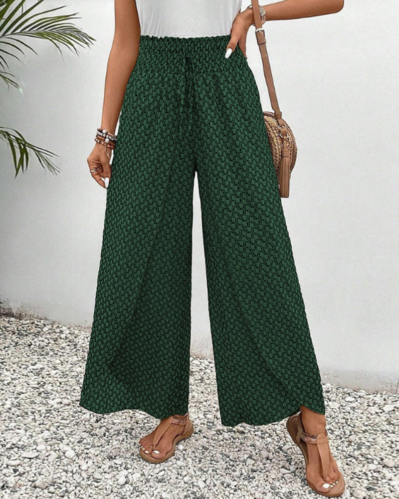 Wide-Leg Trousers in Geometric Print