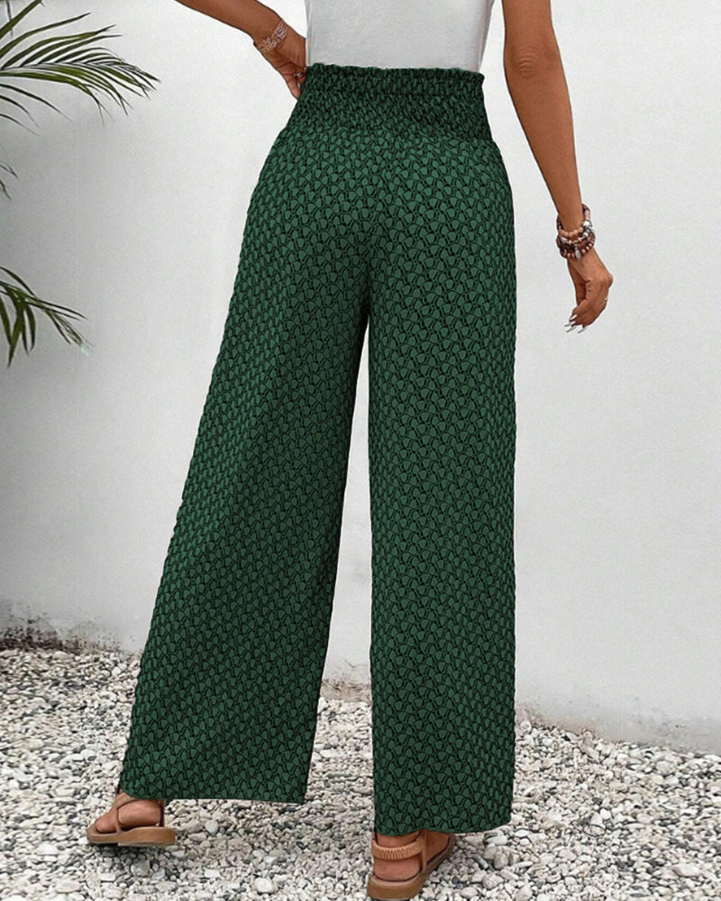 Wide-Leg Trousers in Geometric Print