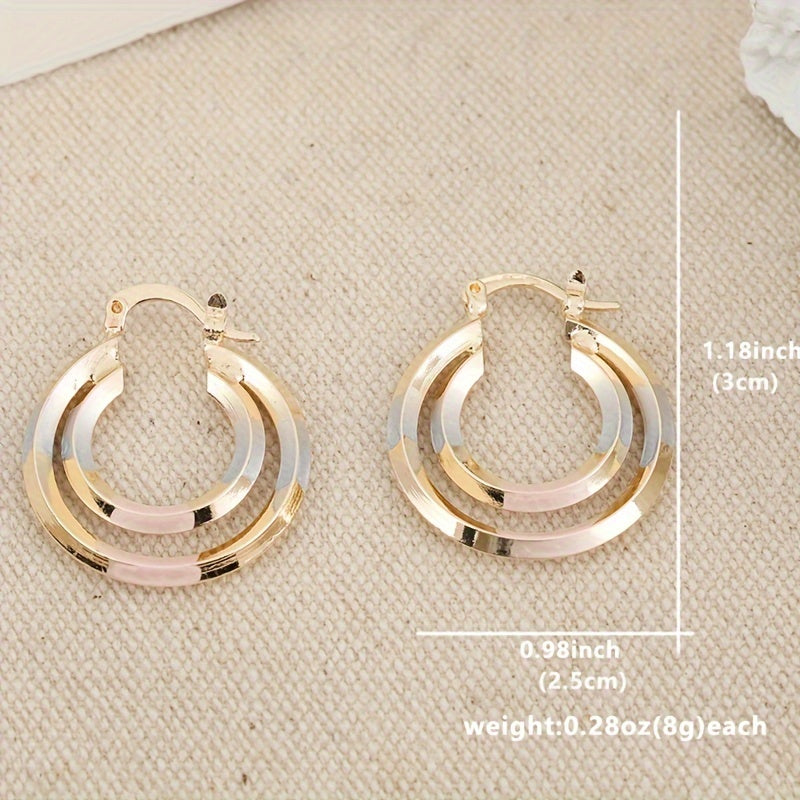Hollow Round Gold-Plated Earrings