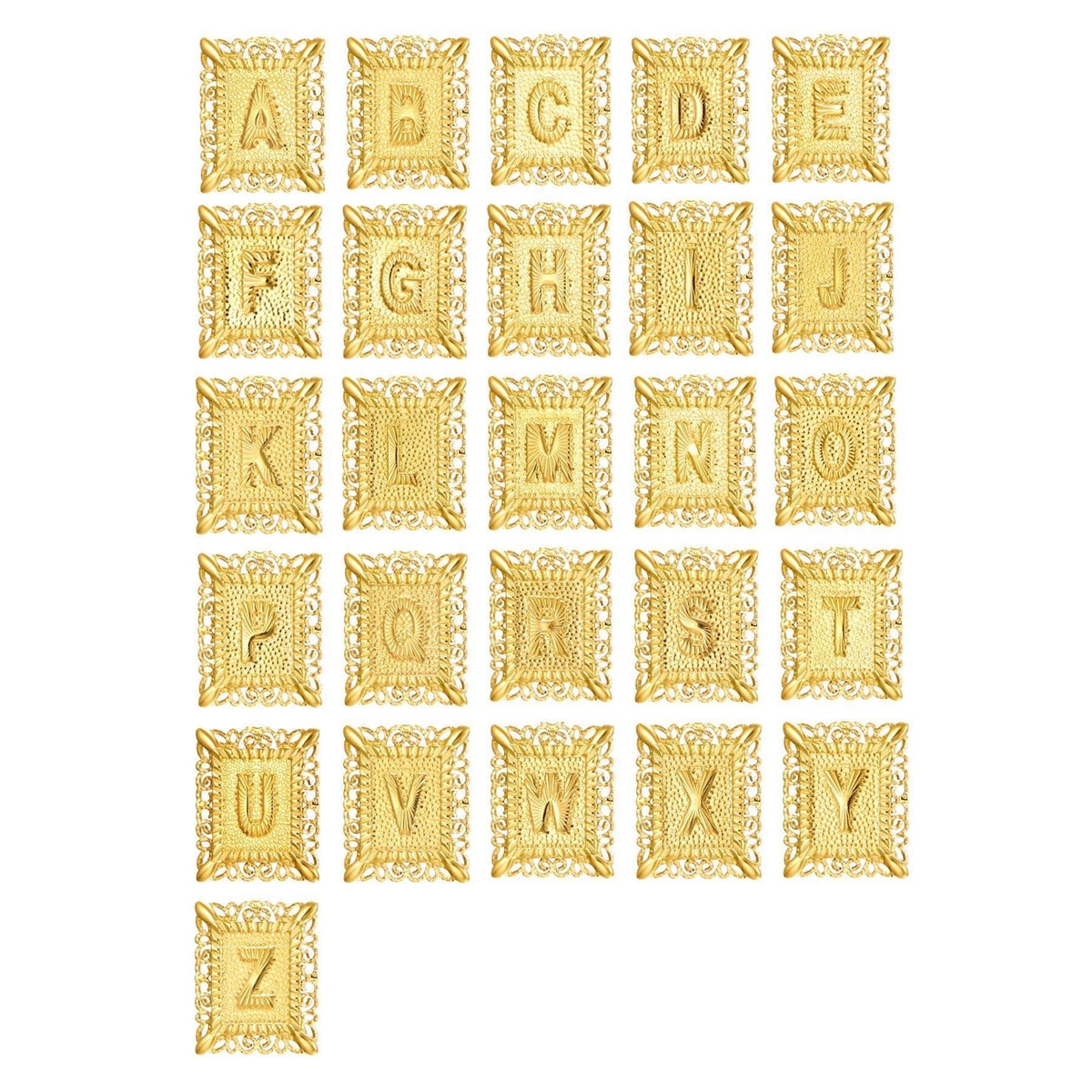 Two-Piece Initial Letter and Cross Necklace Set
