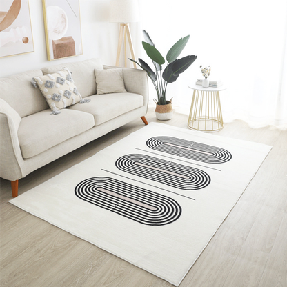 Imitation Cashmere Rectangle Floor Mat – Soft Polyester, Washable, 120x160cm