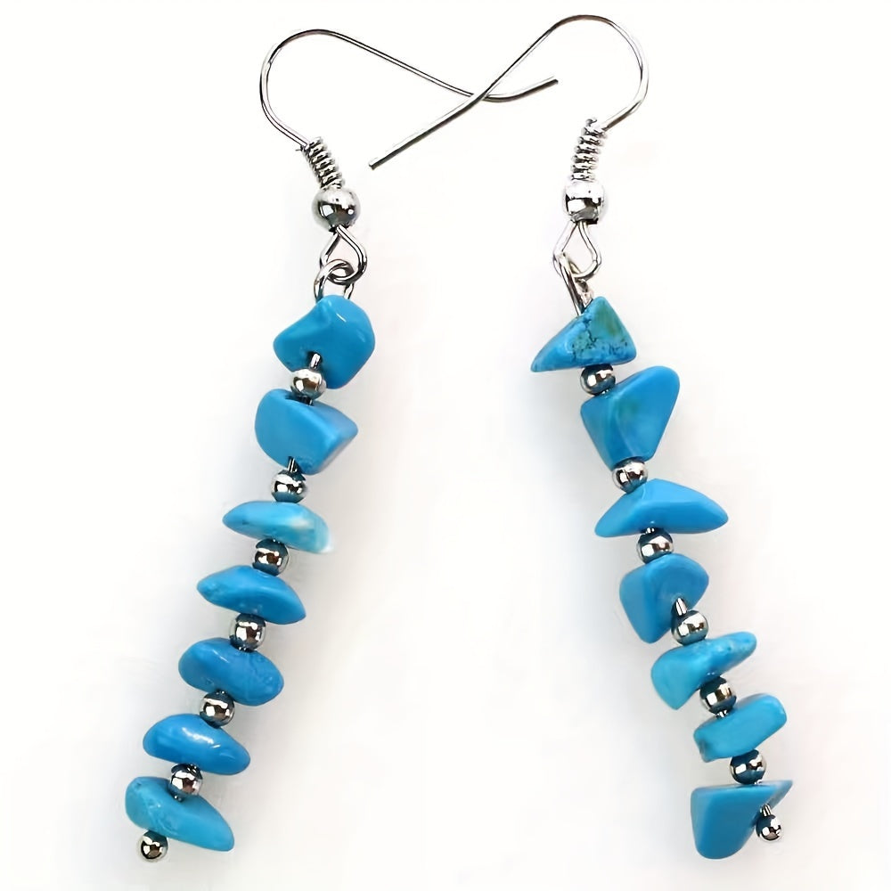 Boho Gemstone Drop Earrings in Many Stones