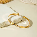 Five-Piece Round Smooth Metal Bangle Set