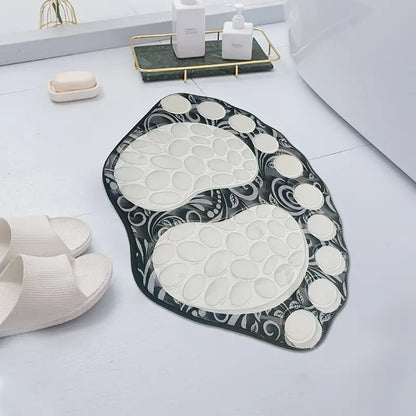 Cobblestone Embossed Non-Slip Bathroom Rug – Polyester, 39x59cm