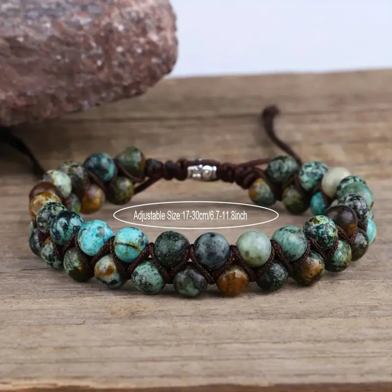 Jasper and Turquoise Stone Bead Bracelet