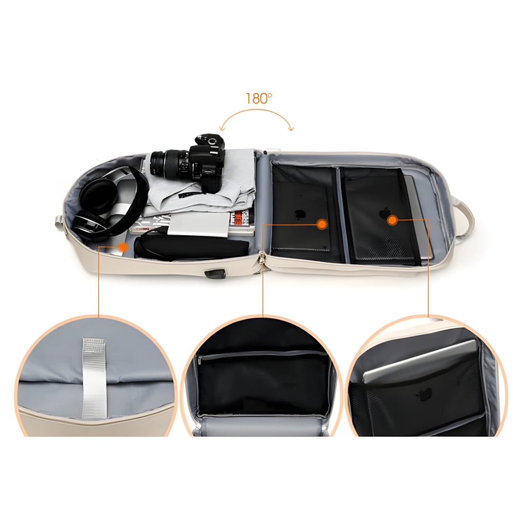 Anti-Theft Backpack with Hidden Back Zips