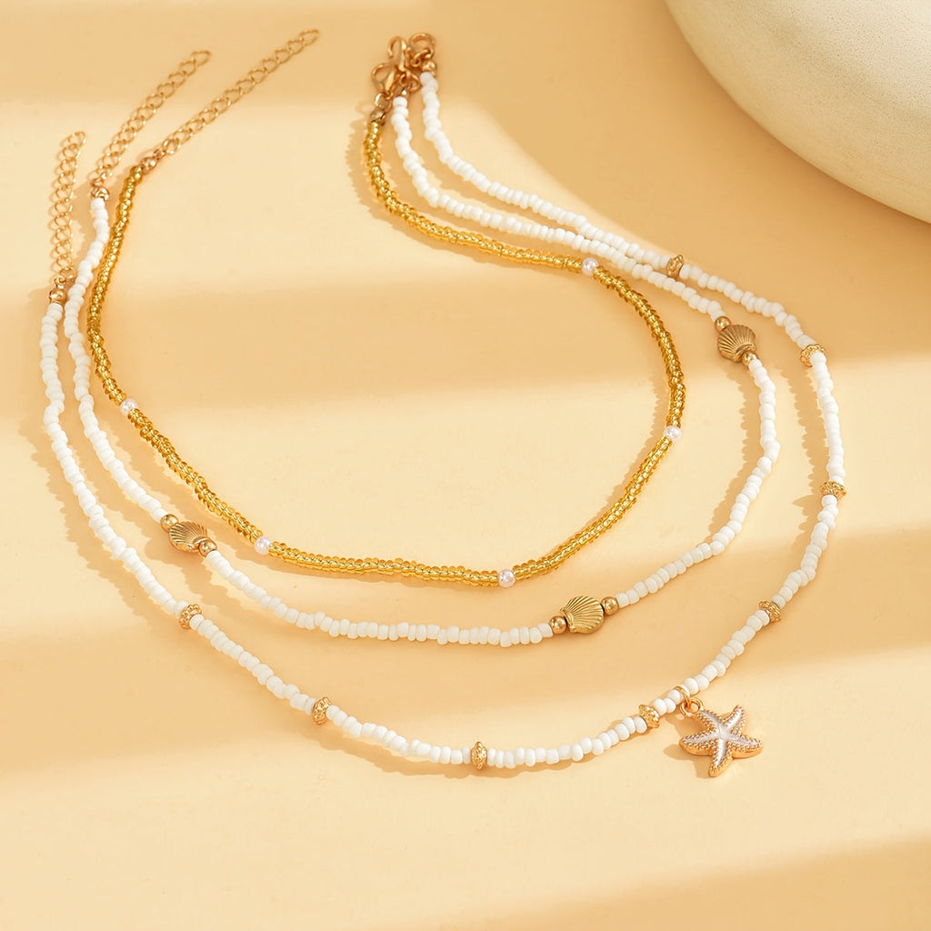 Three-Strand Summer Choker Necklace
