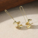 Vintage Gold-Plated Leaf Statement Drop Earrings
