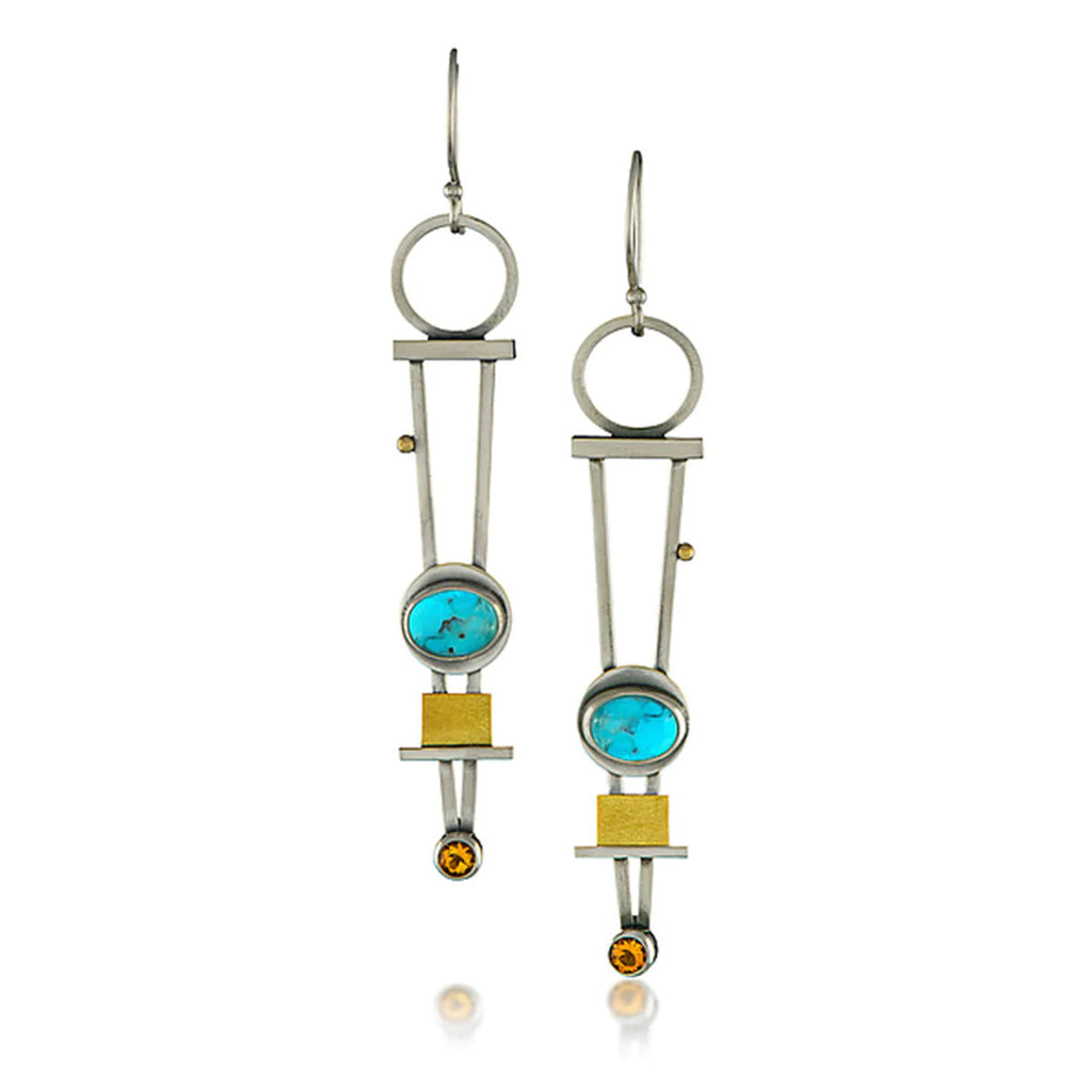 Two-Colour Plaid Earrings