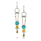 Two-Colour Plaid Earrings