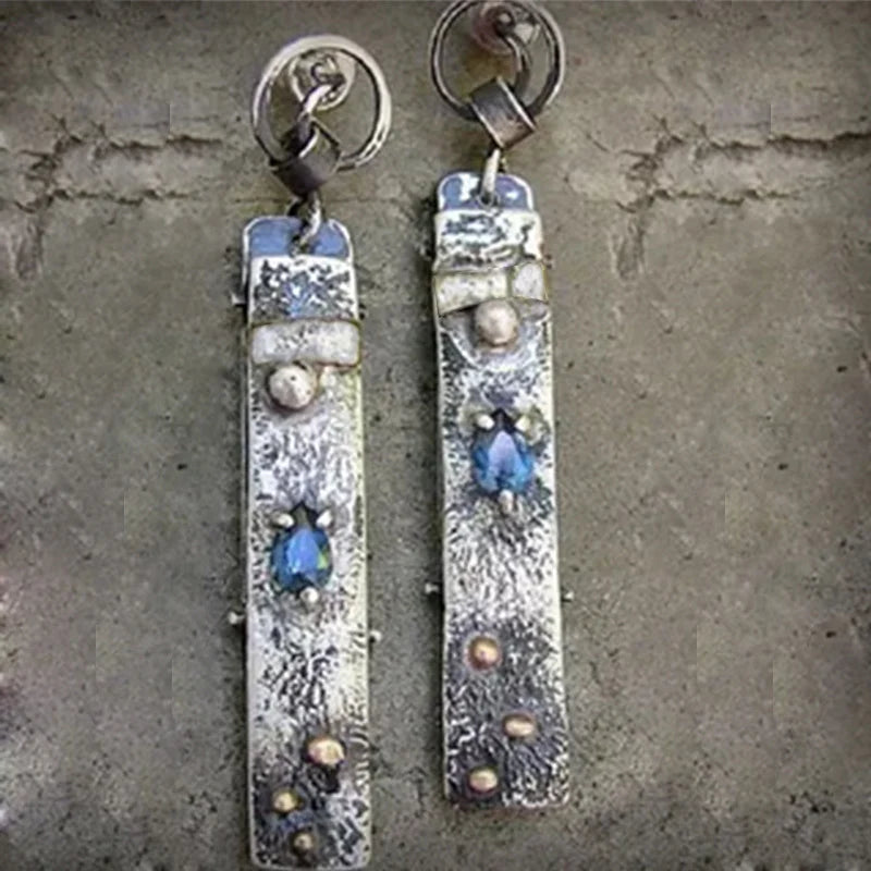 Handmade Blue Stone Earrings