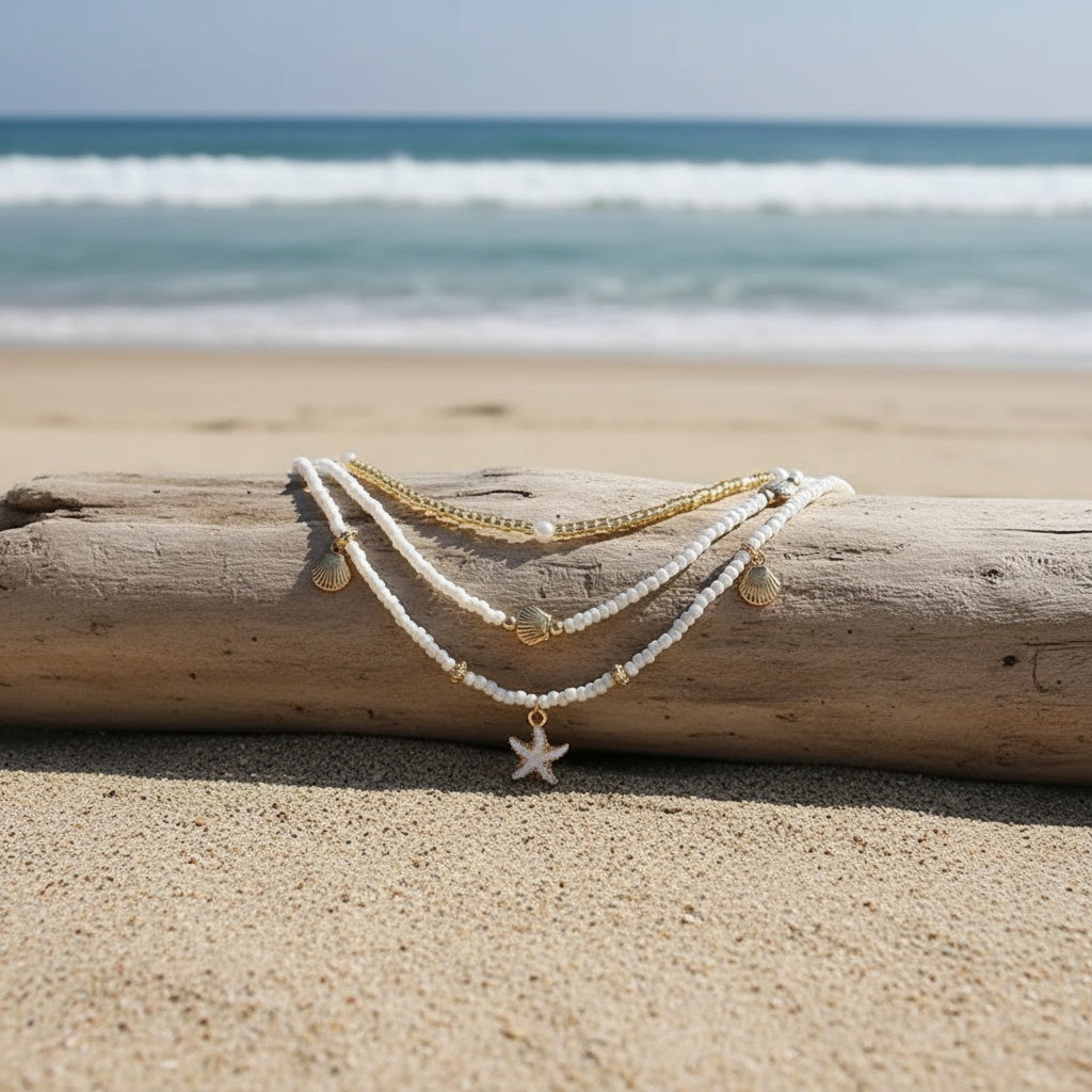 Three-Strand Summer Choker Necklace