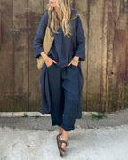 Longline Tunic and Trouser Set with Loose Flowing Fit