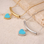Bohemian Heart-Shaped Turquoise Pendant Necklace