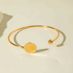 Five-Piece Round Smooth Metal Bangle Set