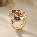 Handmade Bohemian Enamel Heart Gold-Plated Ring
