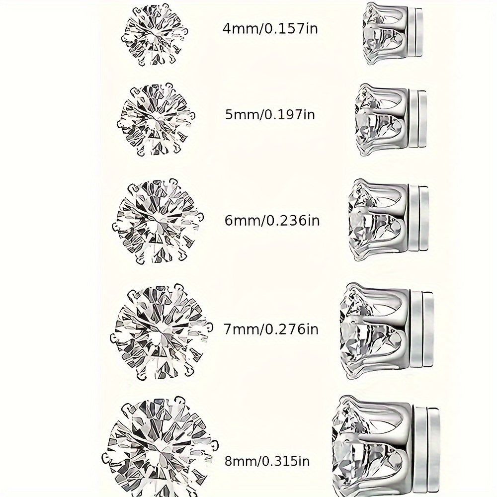 Sparkly Magnetic Clip-On Earrings in Three Sizes