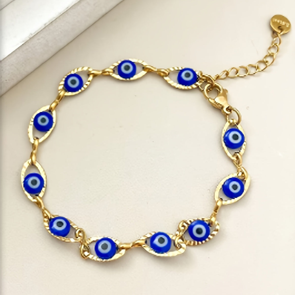 Minimalist Evil Eye Gold-Plated Tennis Bracelet