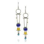 Two-Colour Plaid Earrings