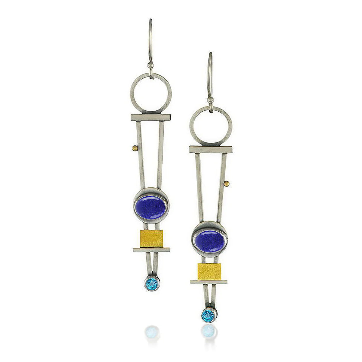 Two-Colour Plaid Earrings