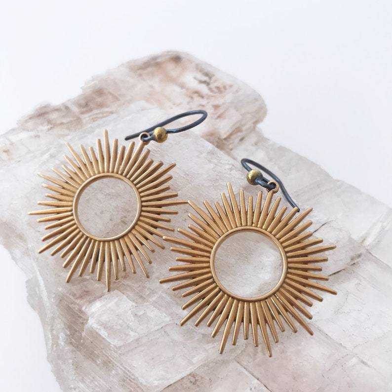 Boho Sun Silver-Tone Earrings