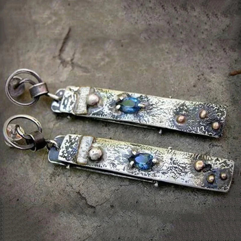 Handmade Blue Stone Earrings