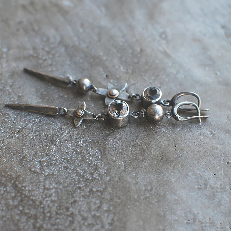 Rhinestone Star Drop Earrings