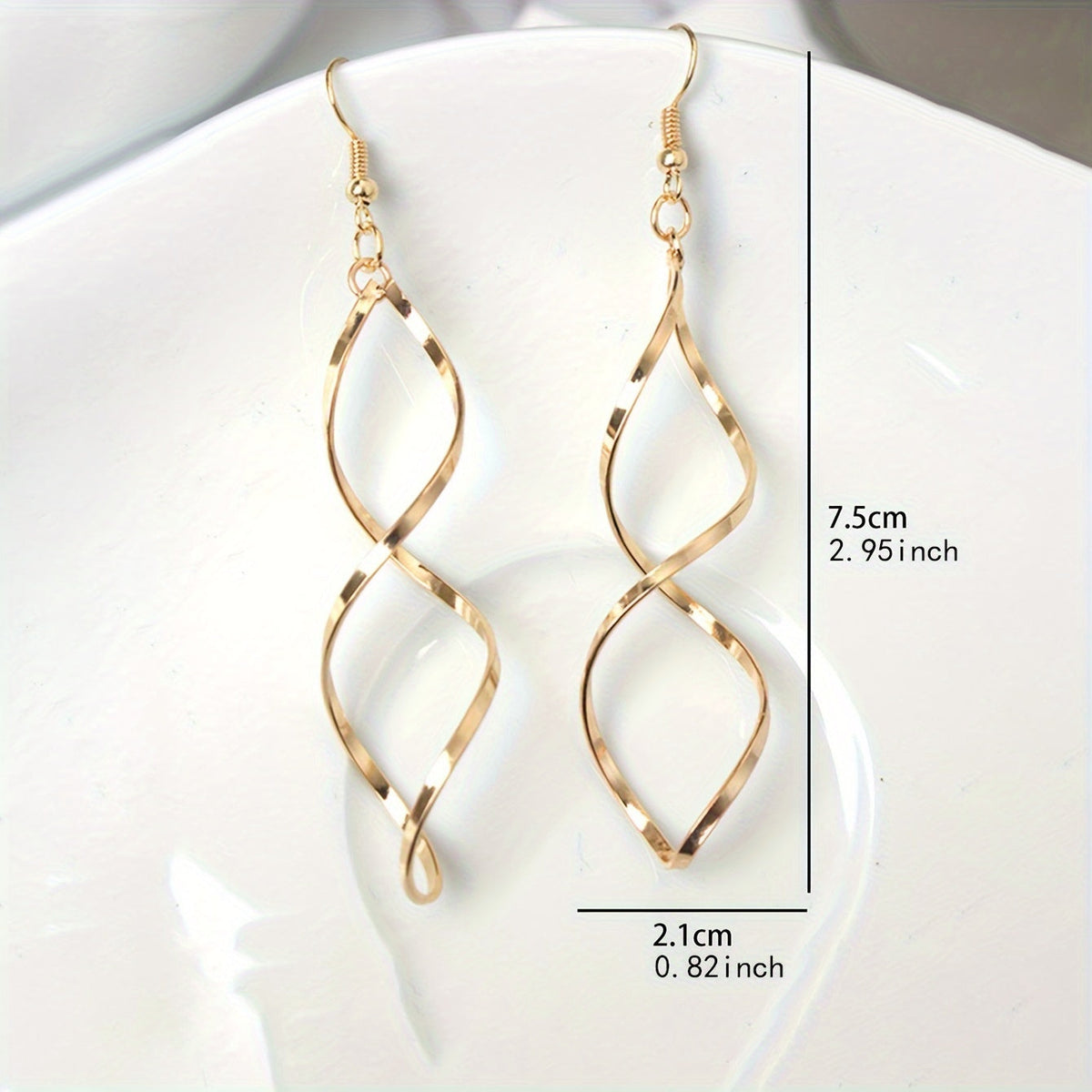 Spiral Curved Wave Earrings