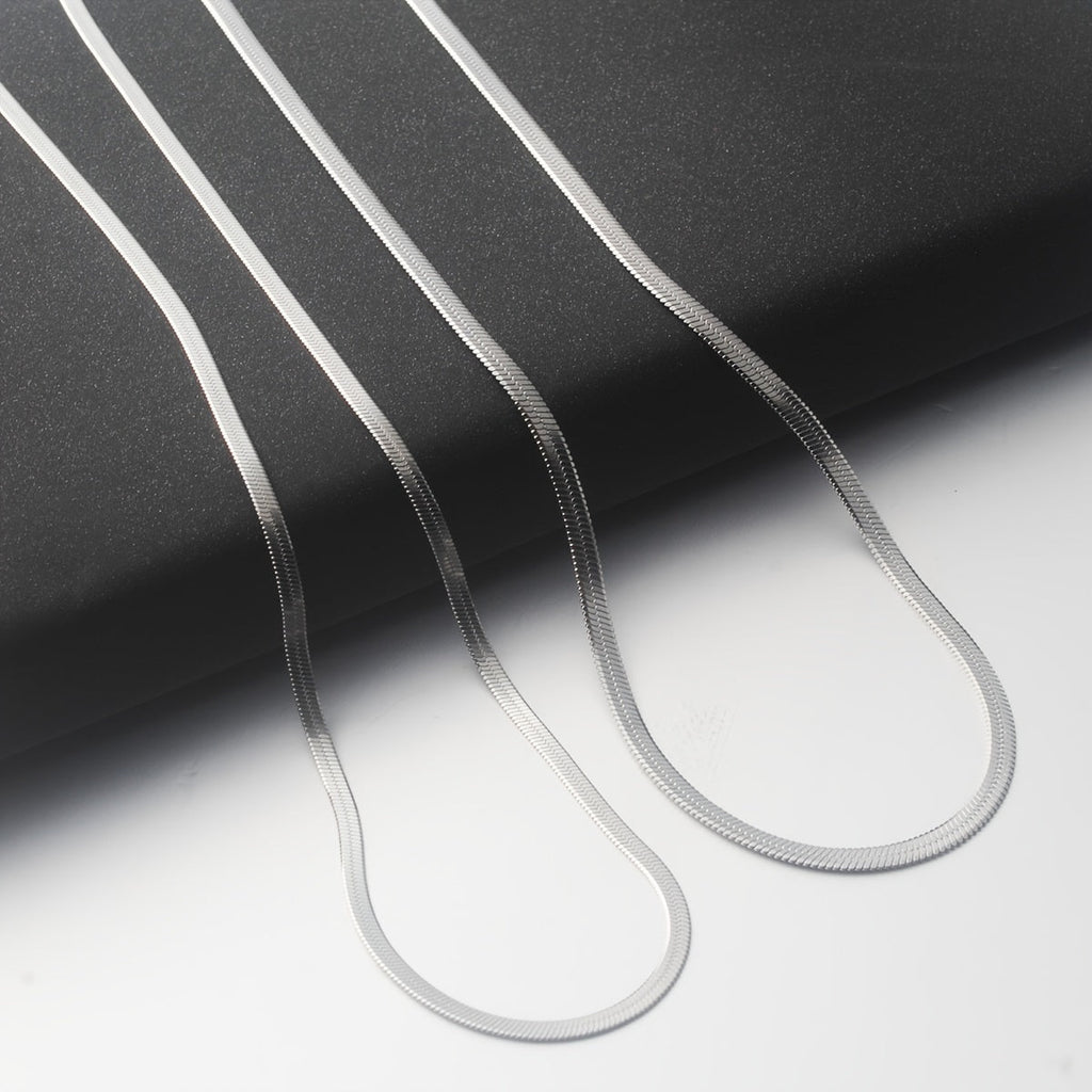 Stainless Steel Snake Chain Necklace in Three Lengths