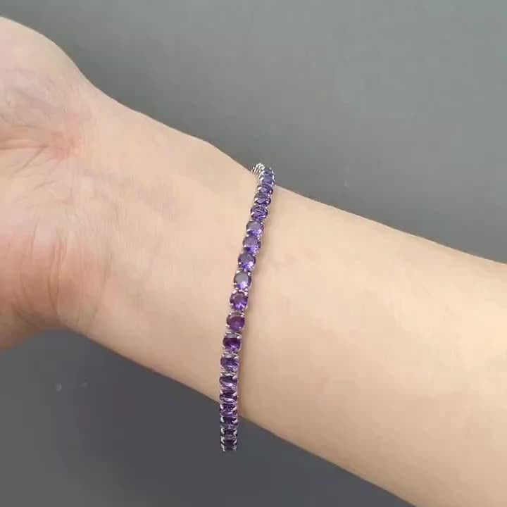 Boho Purple Zirconia Crystal Tennis Bracelet