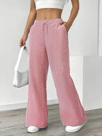 Striped Wide-Leg Trousers with Drawstring Waist