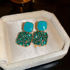 Square Glass Pendant Earrings in Many Colours