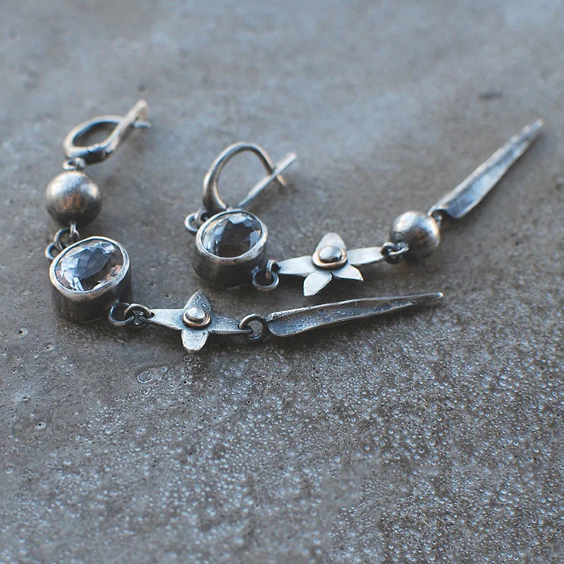 Rhinestone Star Drop Earrings