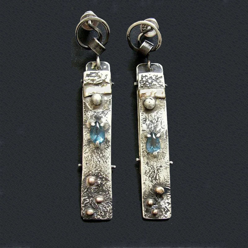 Handmade Blue Stone Earrings