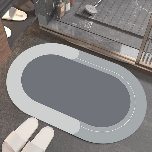 Solid Colour Absorbent Bathroom Mat – Non-Slip, Quick-Dry, Modern Design