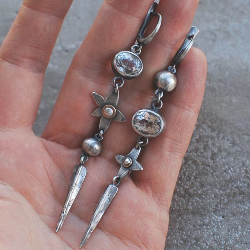 Rhinestone Star Drop Earrings