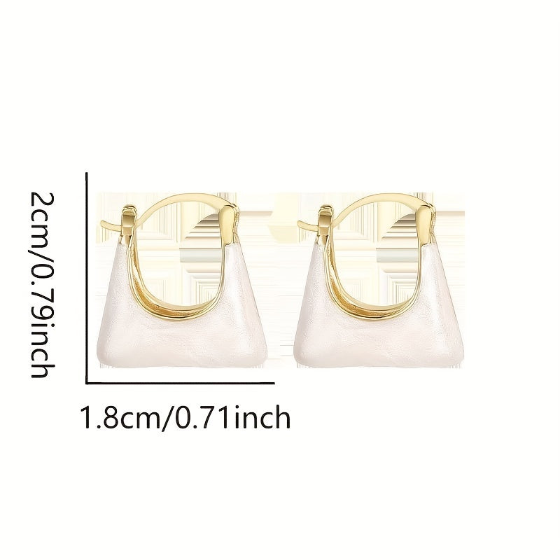 Retro Handbag Enamel Hoop Earrings