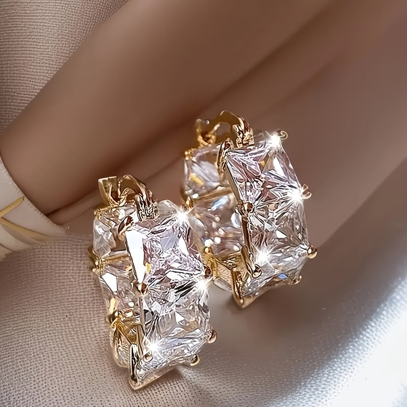 Vintage Boho Clear Cubic Zirconia Drop Earrings