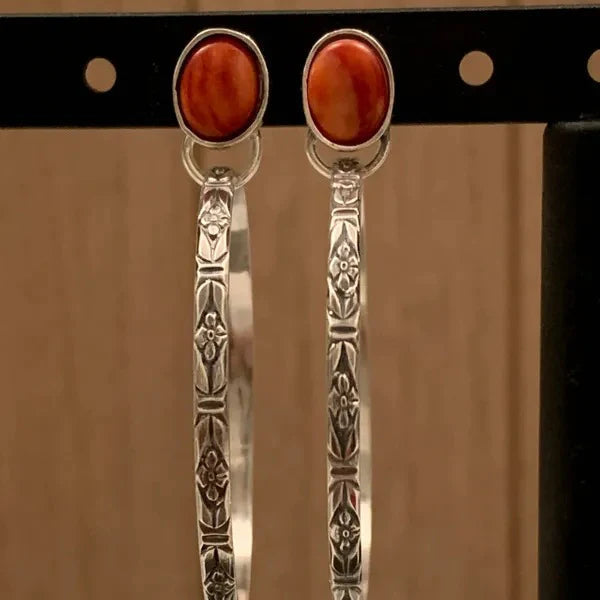 Vintage boho-chic oorbellen met onyx in twee kleuren