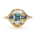 Vintage-Style Blue Zirconia Eye Gold-Tone Ring