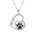 Double Infinity Paw Print Pendant Necklace