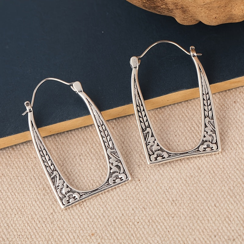 Vintage Boho U-Shape Floral Earrings