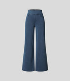 Pull-On Wide-Leg Jeans in Denim-Look Fabric