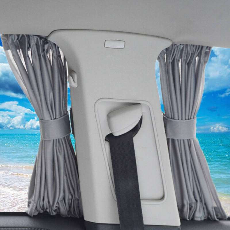 Car Window Sun Shade Curtains – UV Blocking, Opaque, Universal Fit