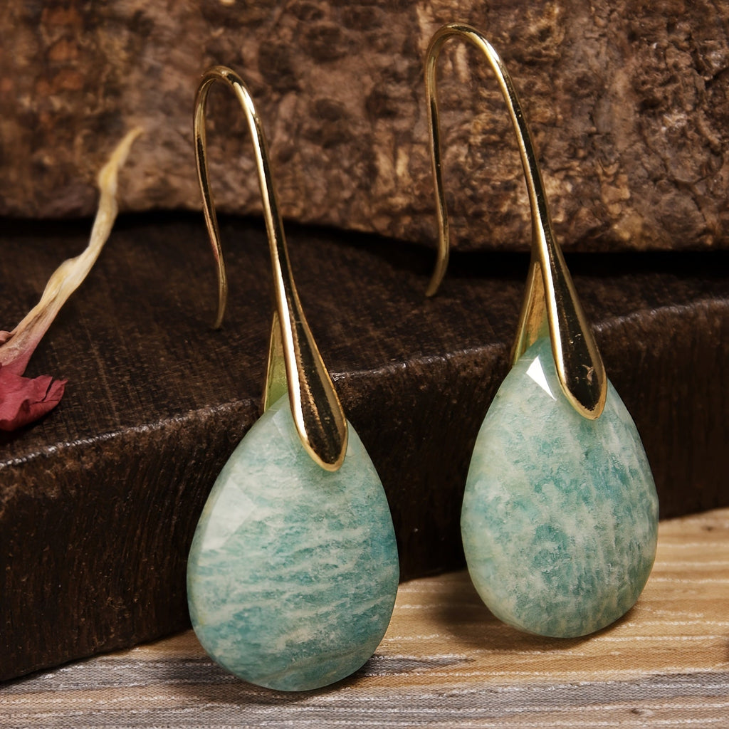 Amazonite Teardrop Earrings