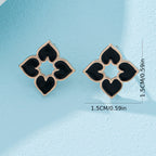 Enamel Heart Stud Earrings in Four Colours